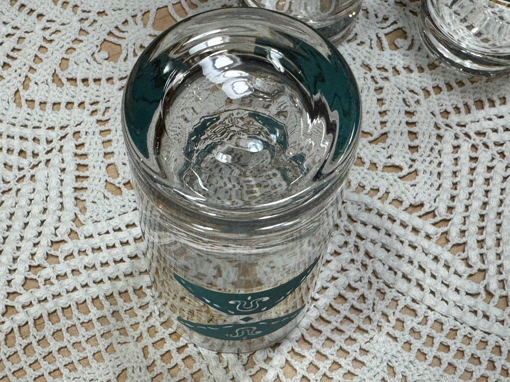 1950s Gold/Turquoise Highball Glasses