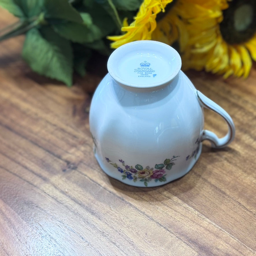 Royal Standard Pansy/Rose Teacup & Saucer