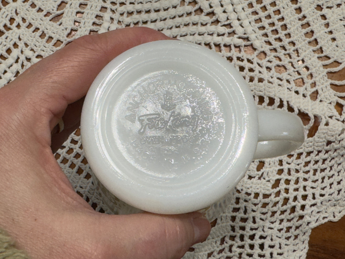 Anchor Hocking Fire-King Greek Key Milk Glass Mugs