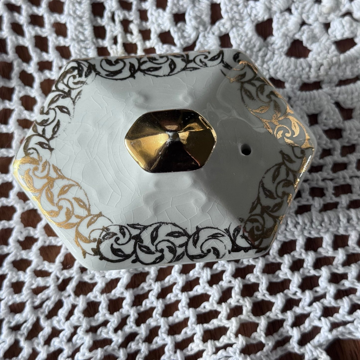 WOOD & SONS White & Gold Teapot