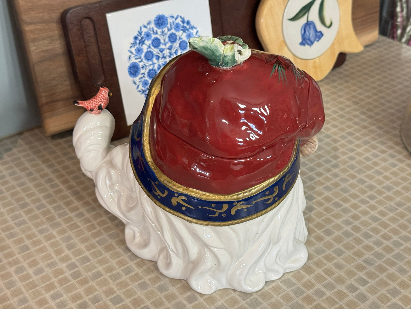 Ceramic Santa Claus Head Cookie Jar