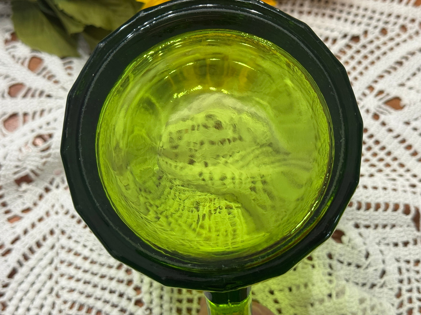 Anchor Hocking Avocado Green Textured Pitcher