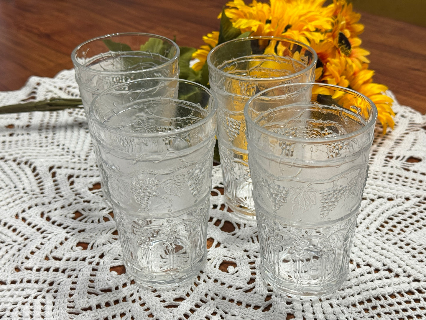 Raised Grape Vine Drinking Glasses Made In France