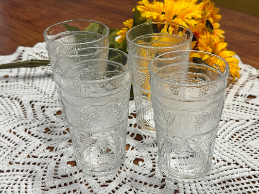 Raised Grape Vine Drinking Glasses Made In France