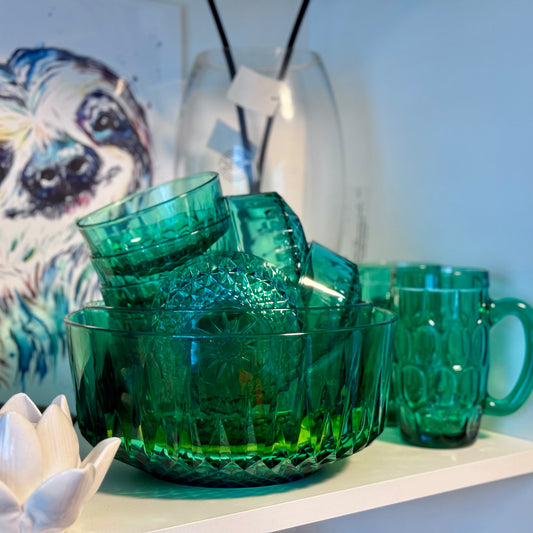 Arcoroc Emerald Green Serving Bowl Set