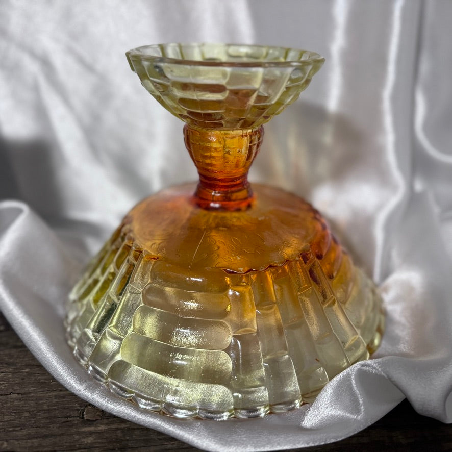 Jeannette Glass Amberina Glass Pedestal