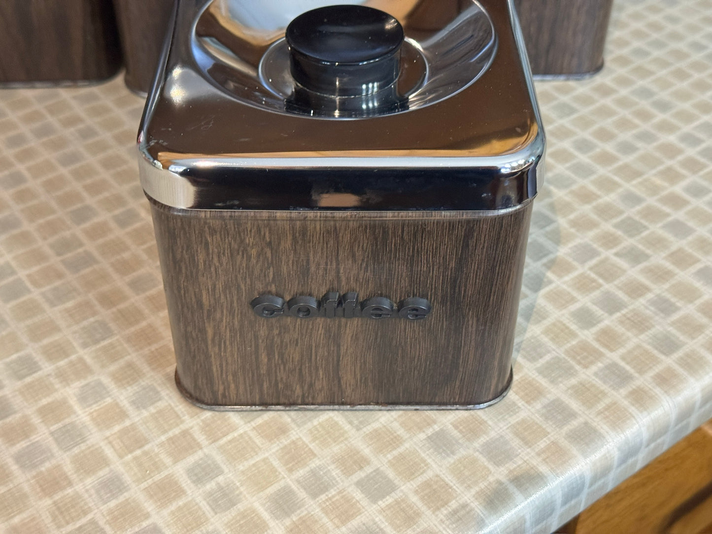 The Queen Line Faux Wood Grain Finish Canister Set