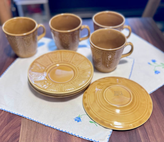 Tams England Harvest Gold Tulip Coffee Cups & Saucers