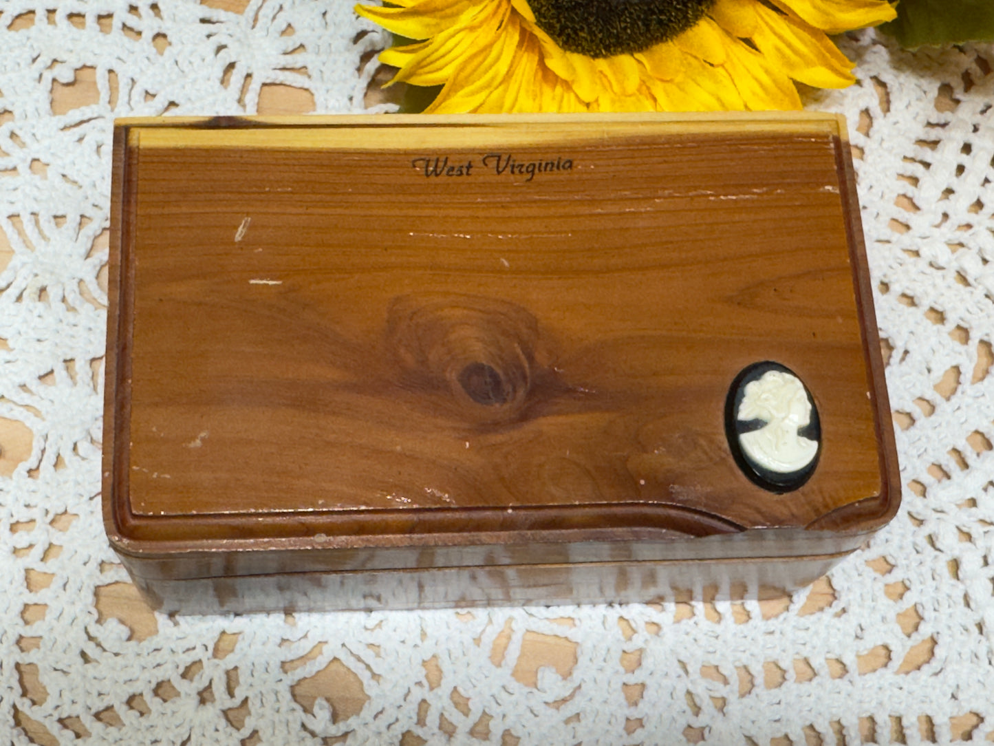 Handmade Cedar Cameo Sewing/Keepsake Box