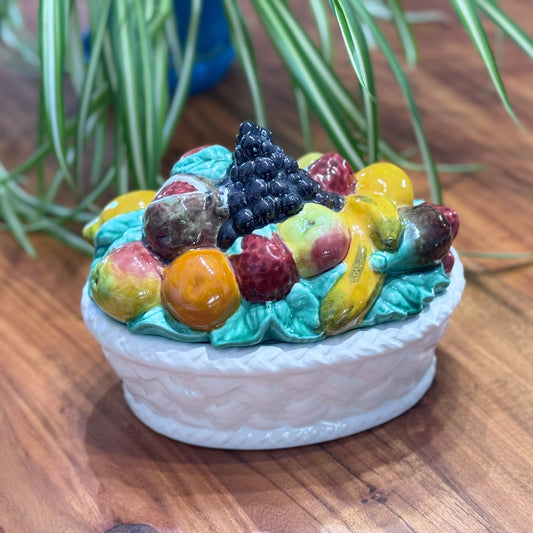 Vintage Lidded Ceramic Fruit Bowl/Storage Container