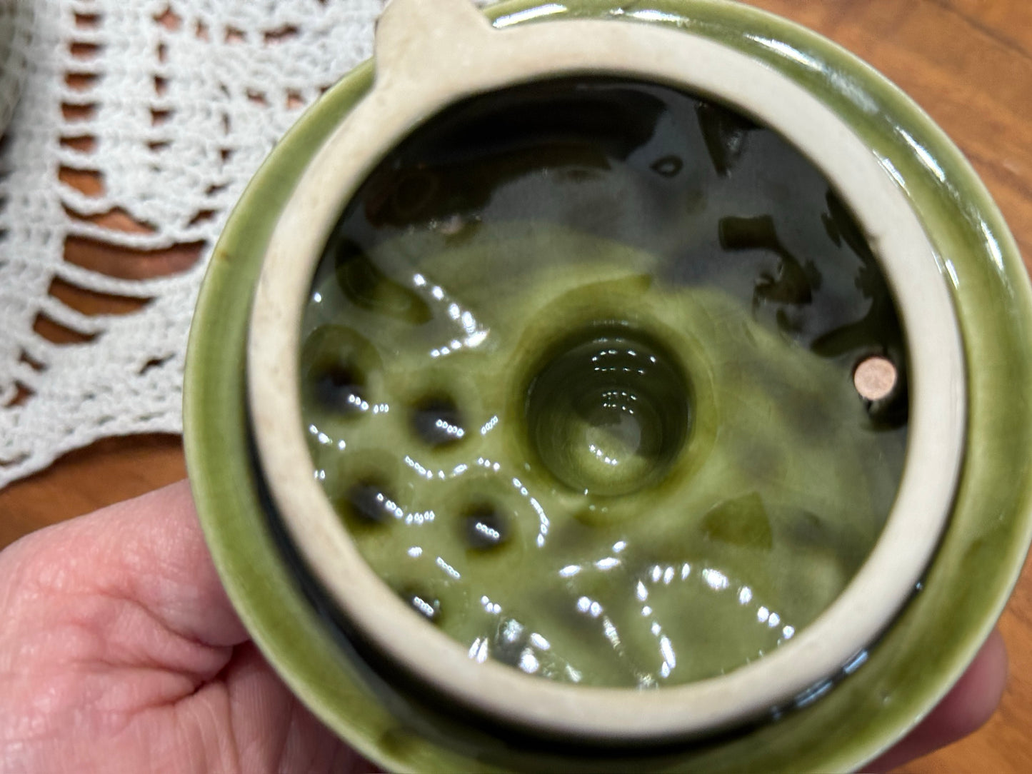 Japanese Fruit Motif Avocado Green Tea Set