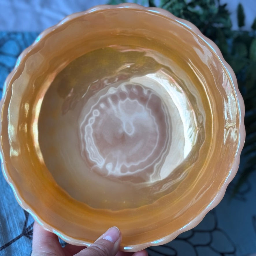 Anchor Hocking Peach Lustre Serving Bowl
