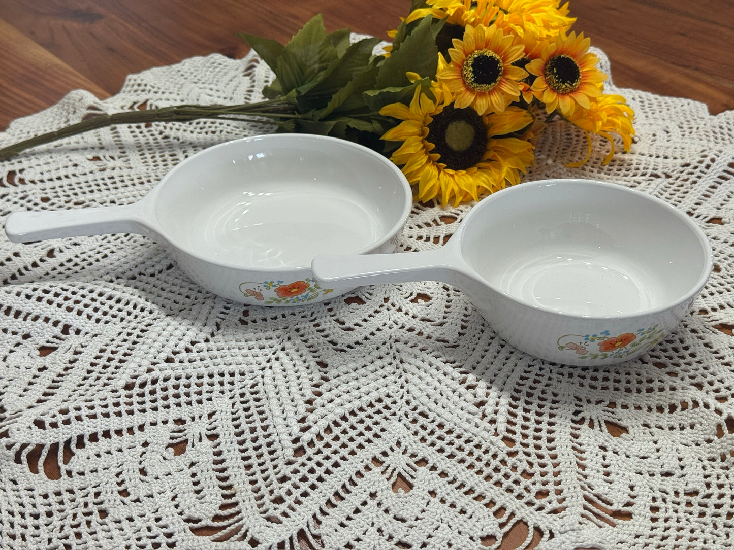 Corning Ware 'Wildflower" P-81-B & P-83-B Saucepans