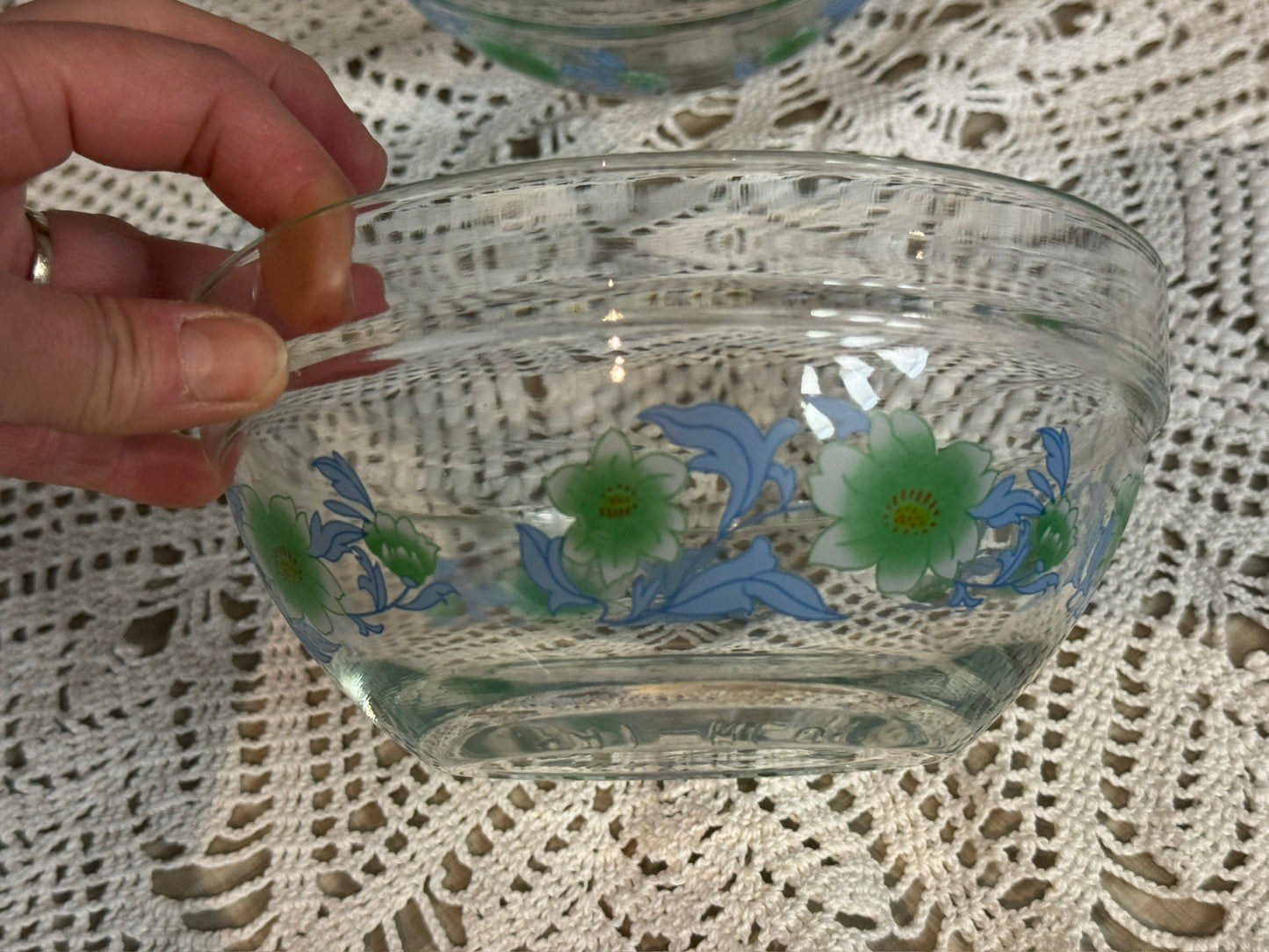 Imperial Glass Floral Nesting Bowls