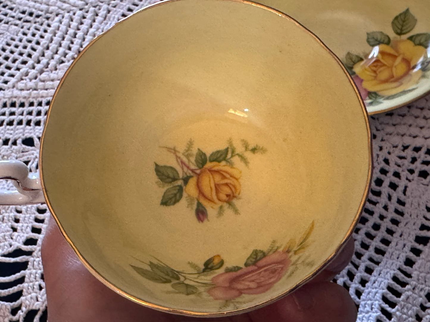 Royal Grafton Yellow Rose Teacup & Saucer