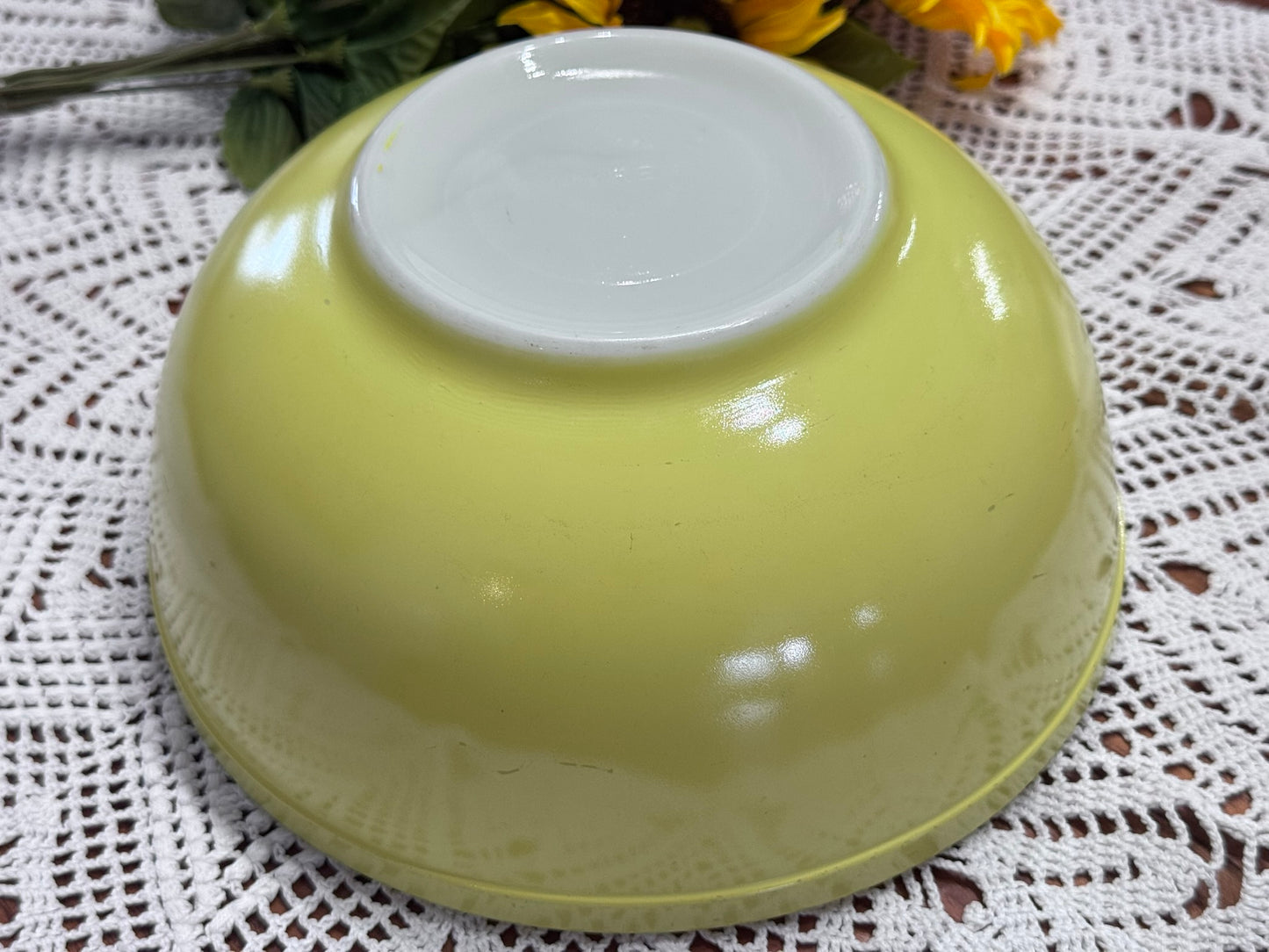 Large Primary Yellow US PAT OFF PYREX Mixing Bowl