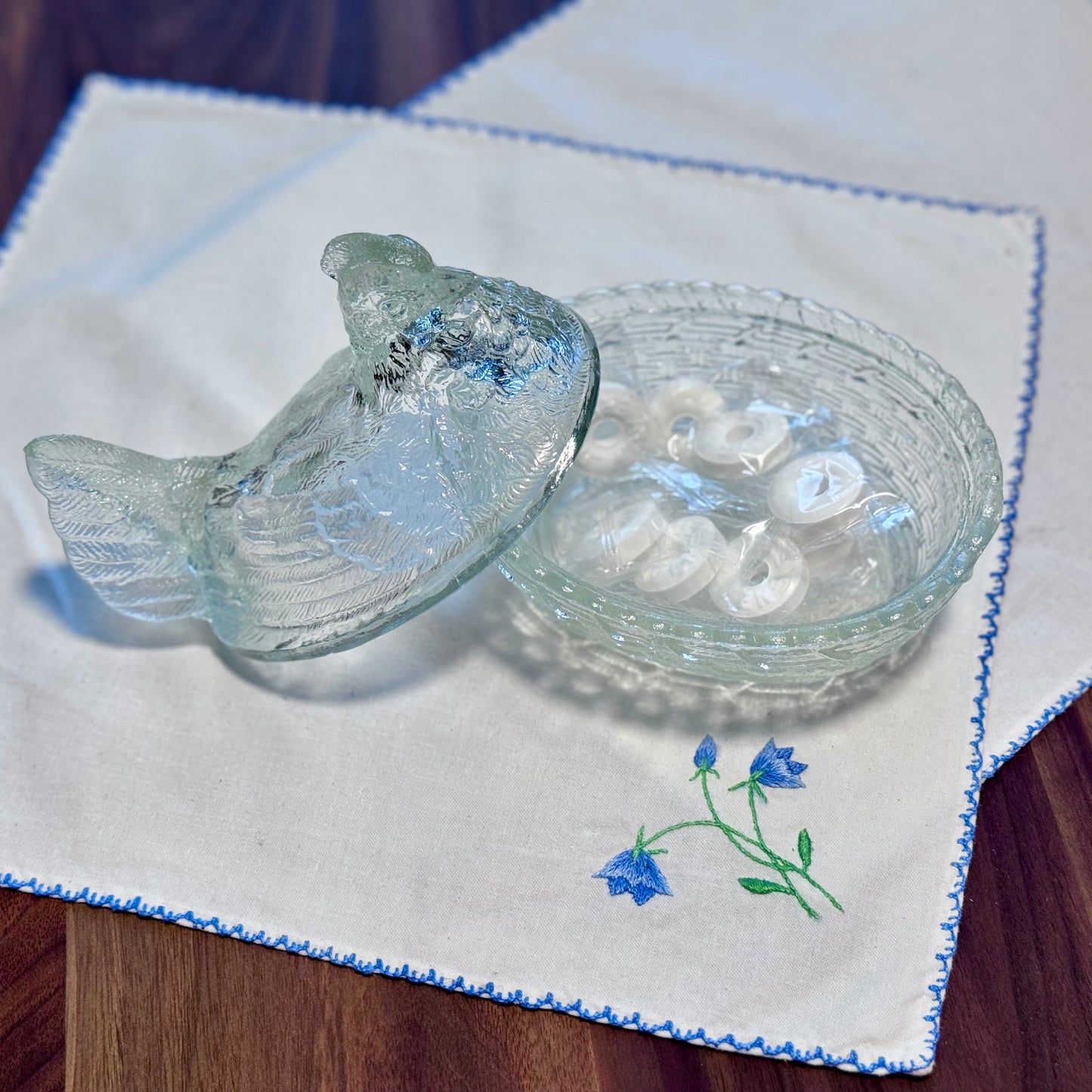 Split Tail Hen On Nest Butter Dish/Candy Dish