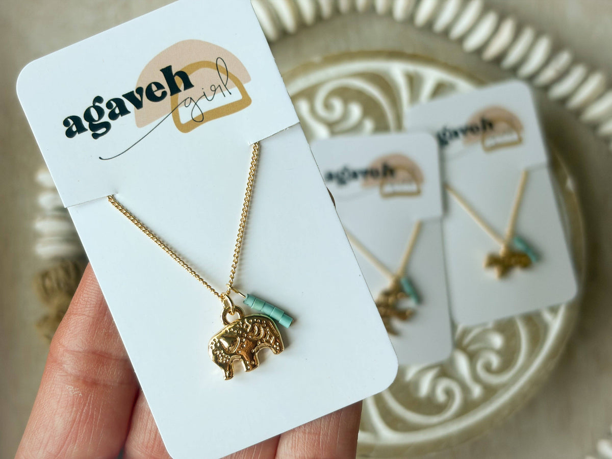 Folk Art Necklace: Elephant