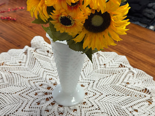 Anchor Hocking Milk Glass Hobnail Vase
