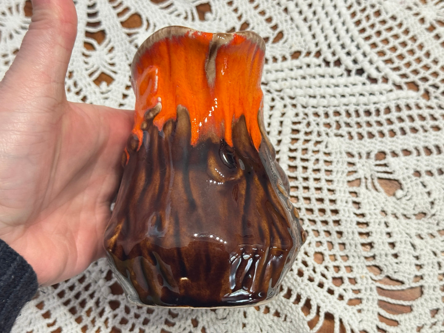 Mushroom Drip Glaze Pottery Pitcher