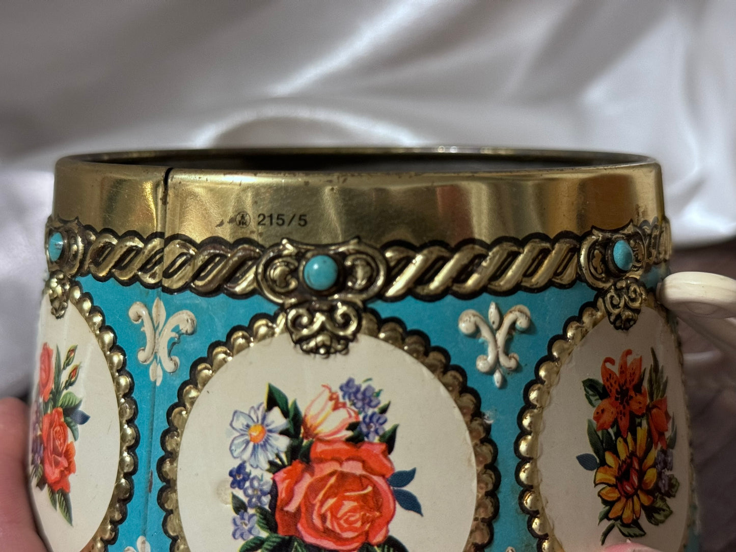 Floral 1960s Tin Containter