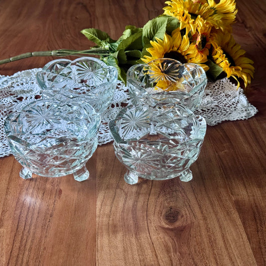 Cut Glass Sugar Bowl in Star Pattern