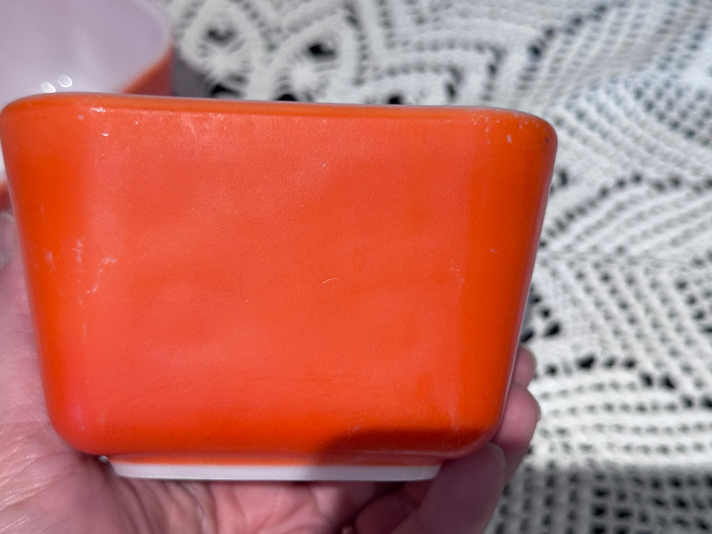 PYREX 501-B Refrigerator Dish -Red/Orange