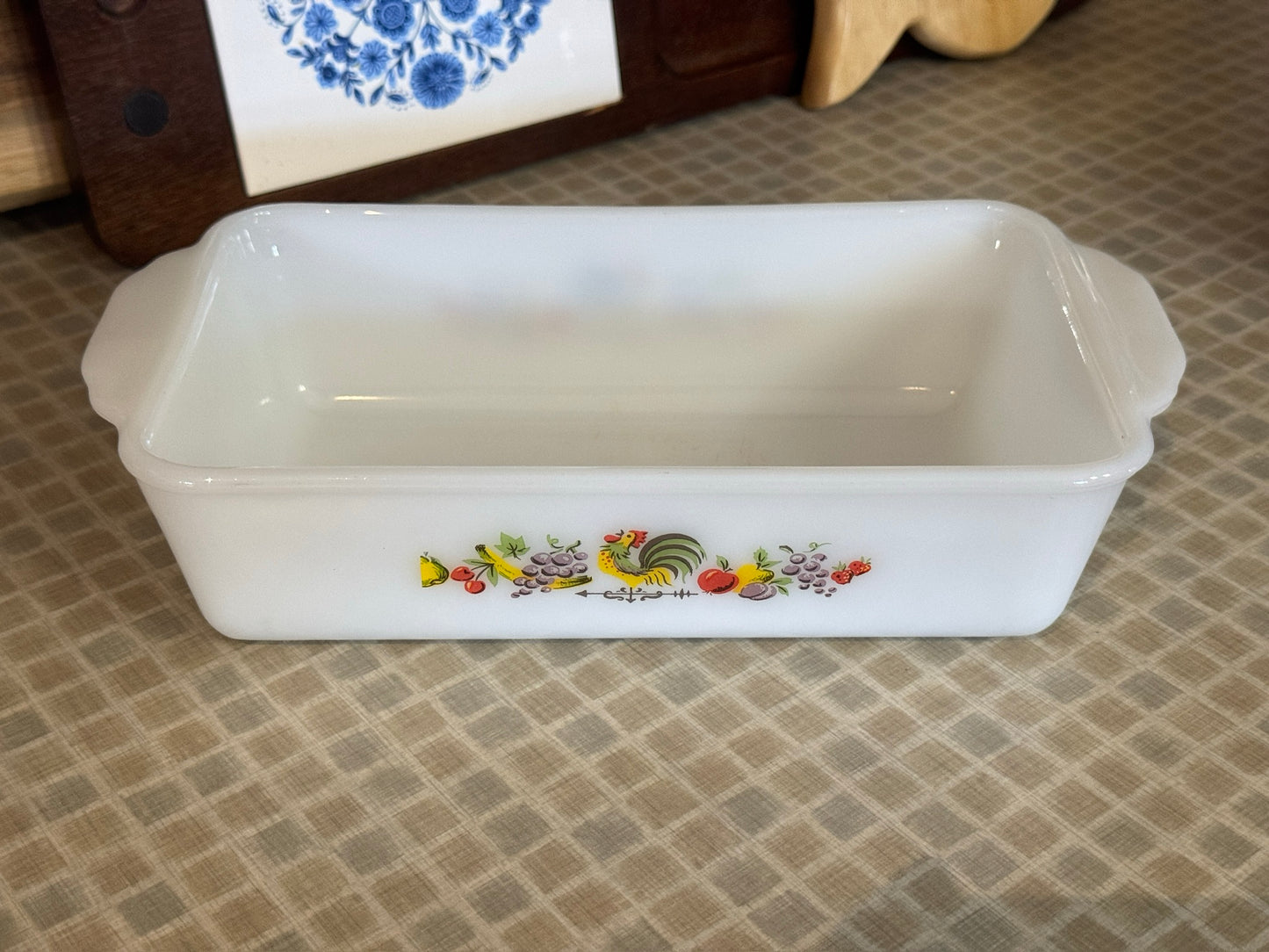 Anchor Hocking Fire King 'Chanticleer Rooster' Loaf Pan