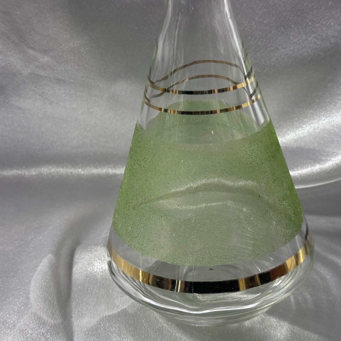 Small Sugar Texture and Gold Stripped Decanter