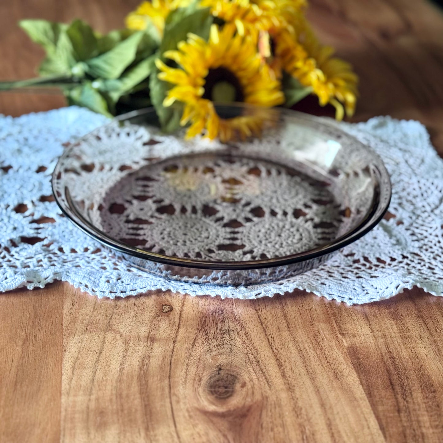 PYREX #209 Smoke Glass Pie Plate