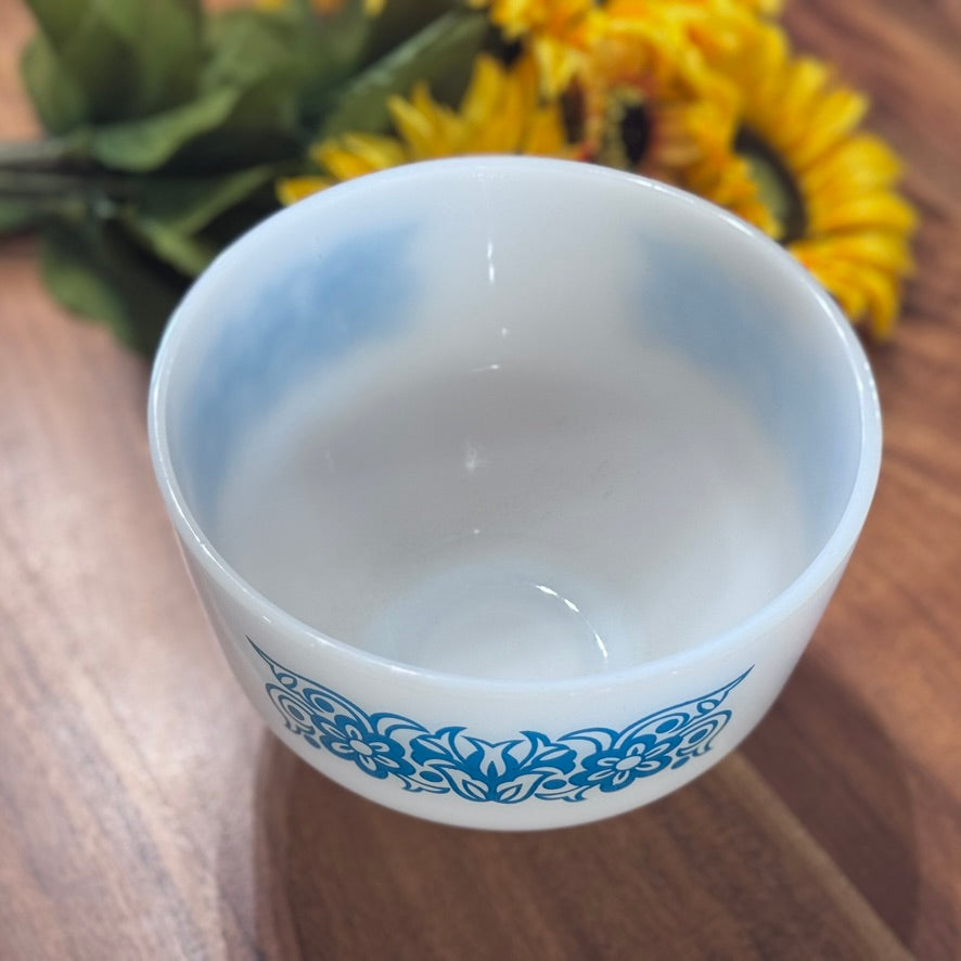 Federal Floral Milk Glass Mixing Bowl