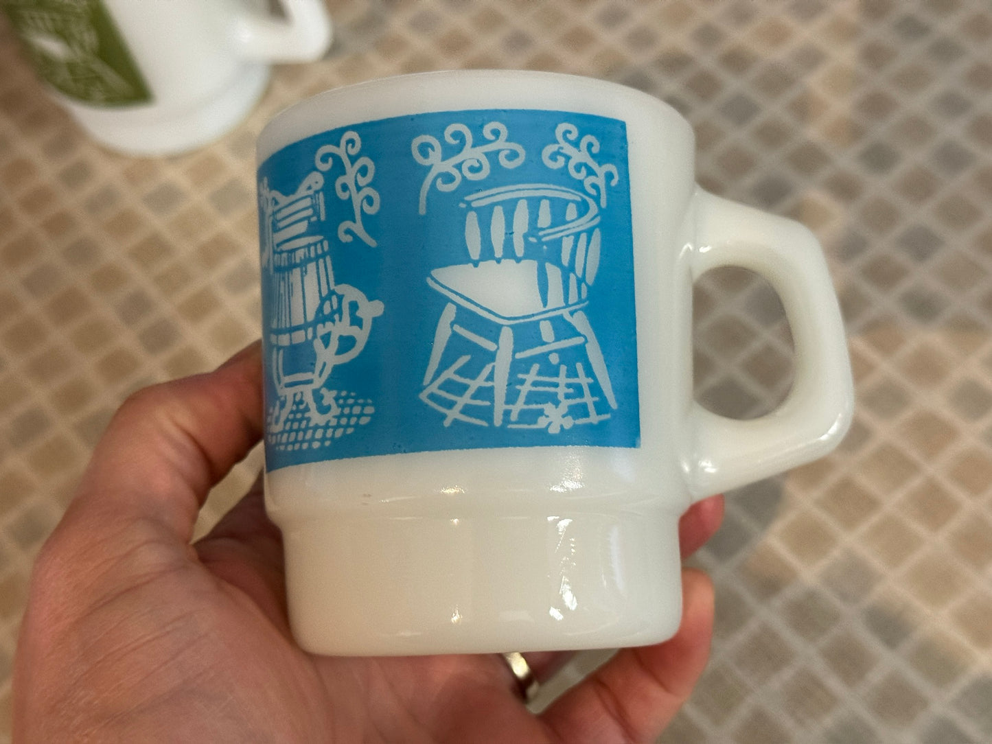 Anchor Hocking Milk Glass 'Homestead Mugs'