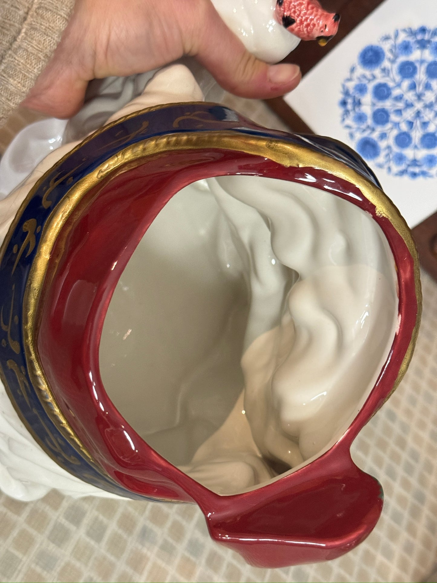 Ceramic Santa Claus Head Cookie Jar