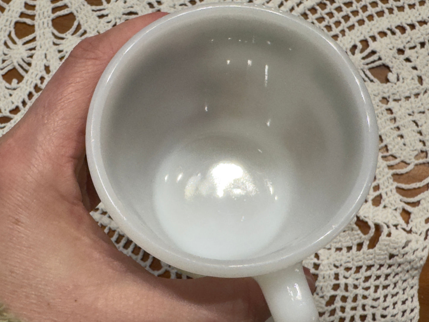 Anchor Hocking Fire-King Greek Key Milk Glass Mugs