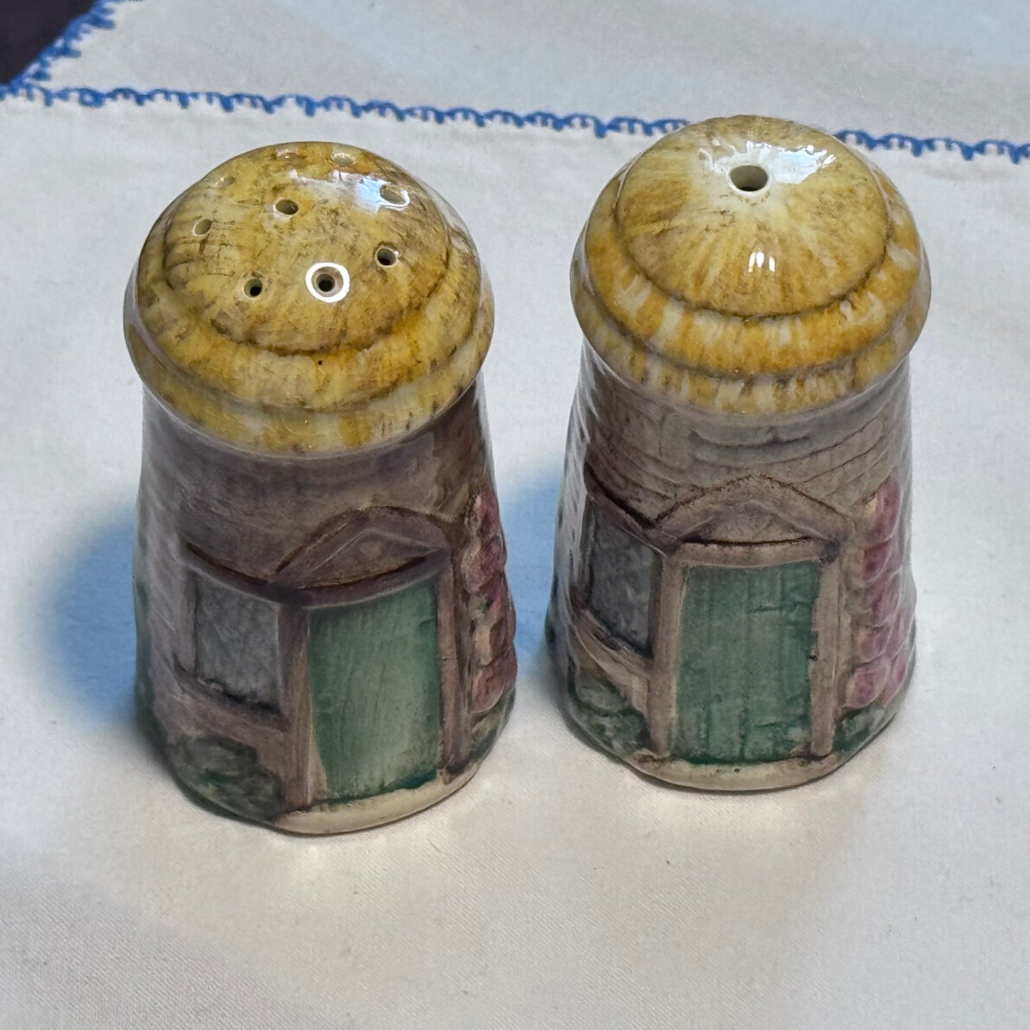 Ceramic Cottage Salt & Pepper Shaker Set England
