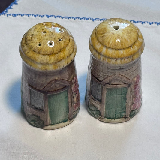 Ceramic Cottage Salt & Pepper Shaker Set England