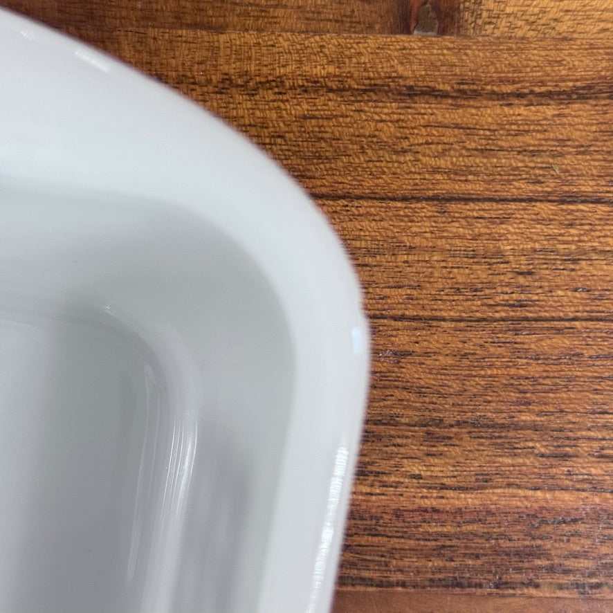 Glasbake 1.5 QT Milk Glass & Brown Tulip Loaf Pan