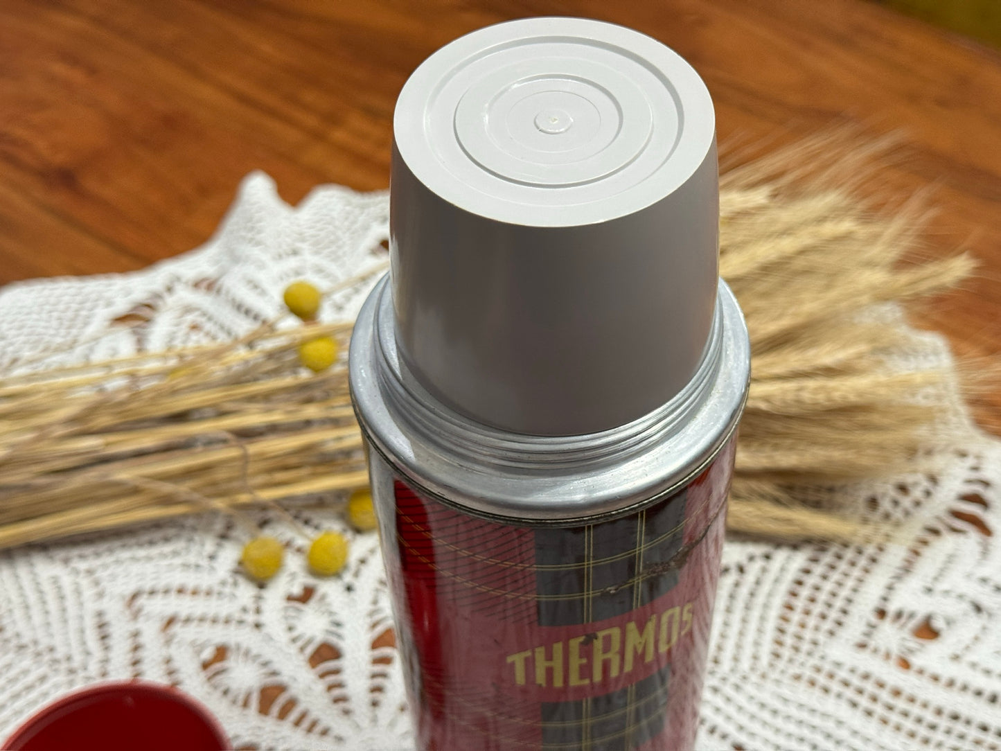 Vintage Plaid Thermos Brand Vacuum Bottle NO.302
