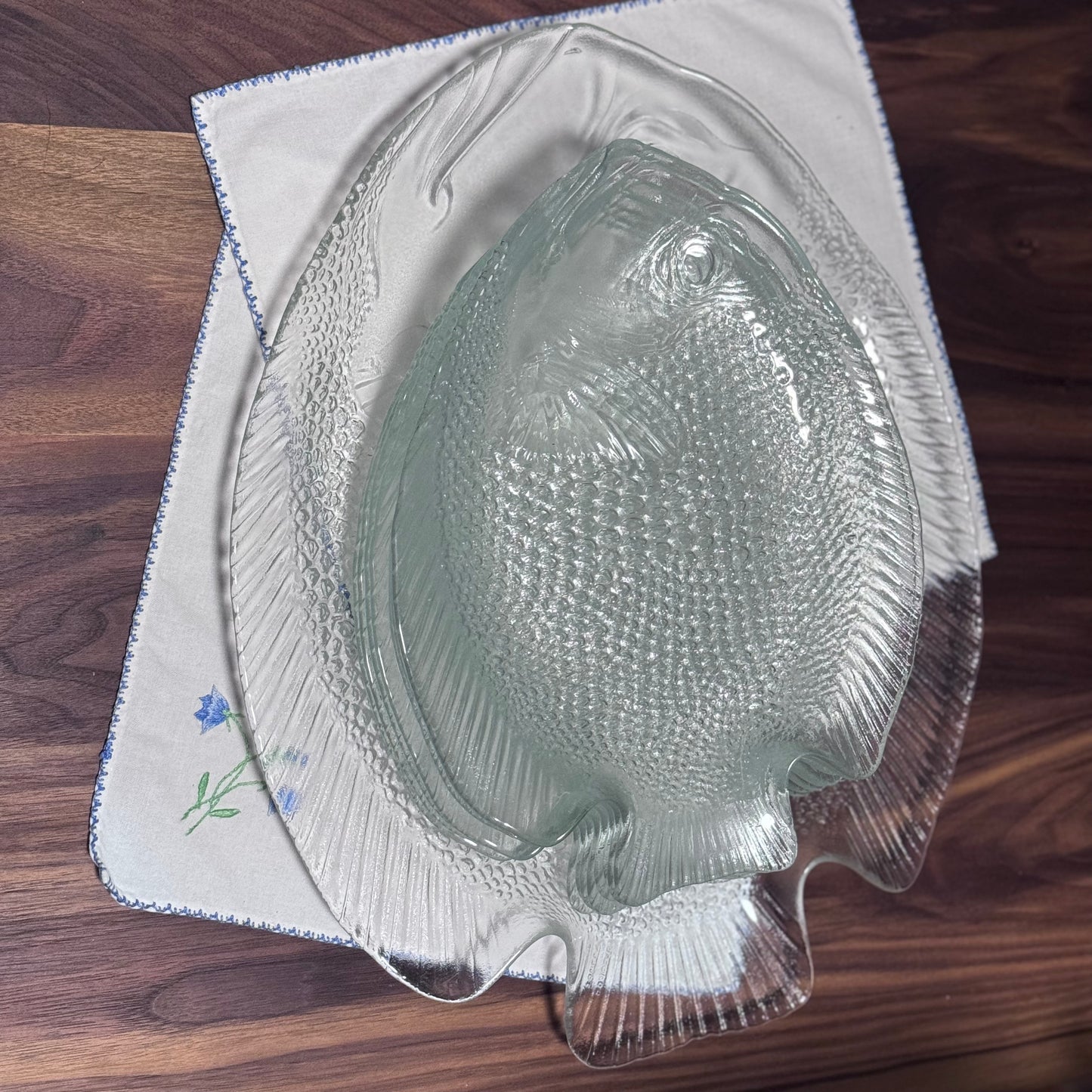 ARCOROC France Large Glass Fish Serving Plate/Platter