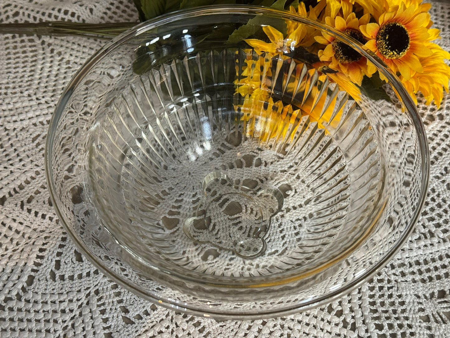 Hazel Atlas Clear Ribbed Glass "Aurora" Stacking Mixing Bowls
