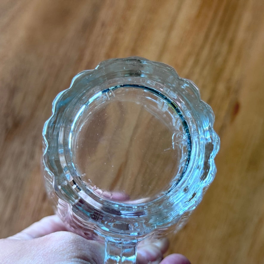 Covetro Italian Glass Creamer -Diamond & Block Pattern