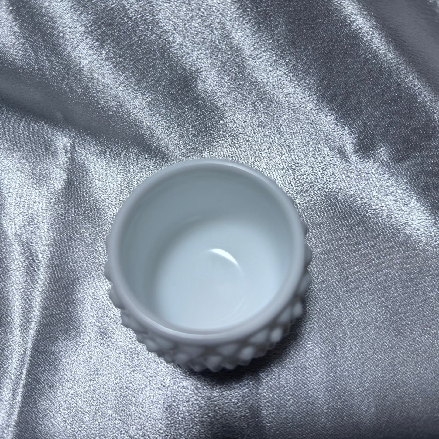Fenton Hobnail Milk Glass Mustard Jar