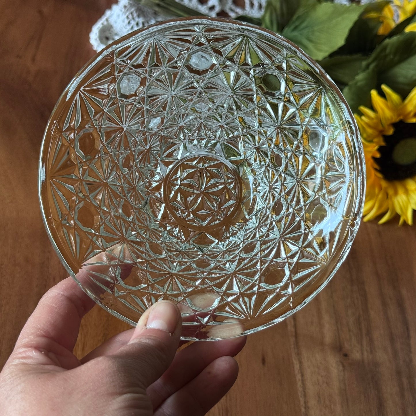 Pressed Cut Glass Serving Bowls