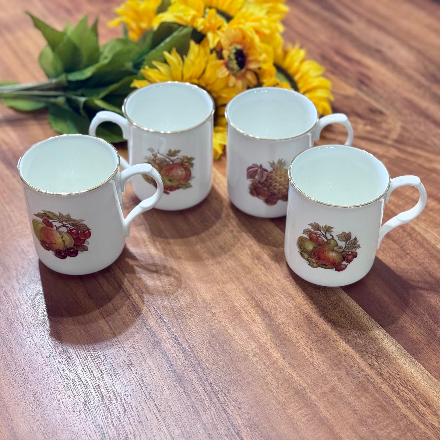 Sadler 'Wellington' Harvest Fruit Design, Bone China Mugs