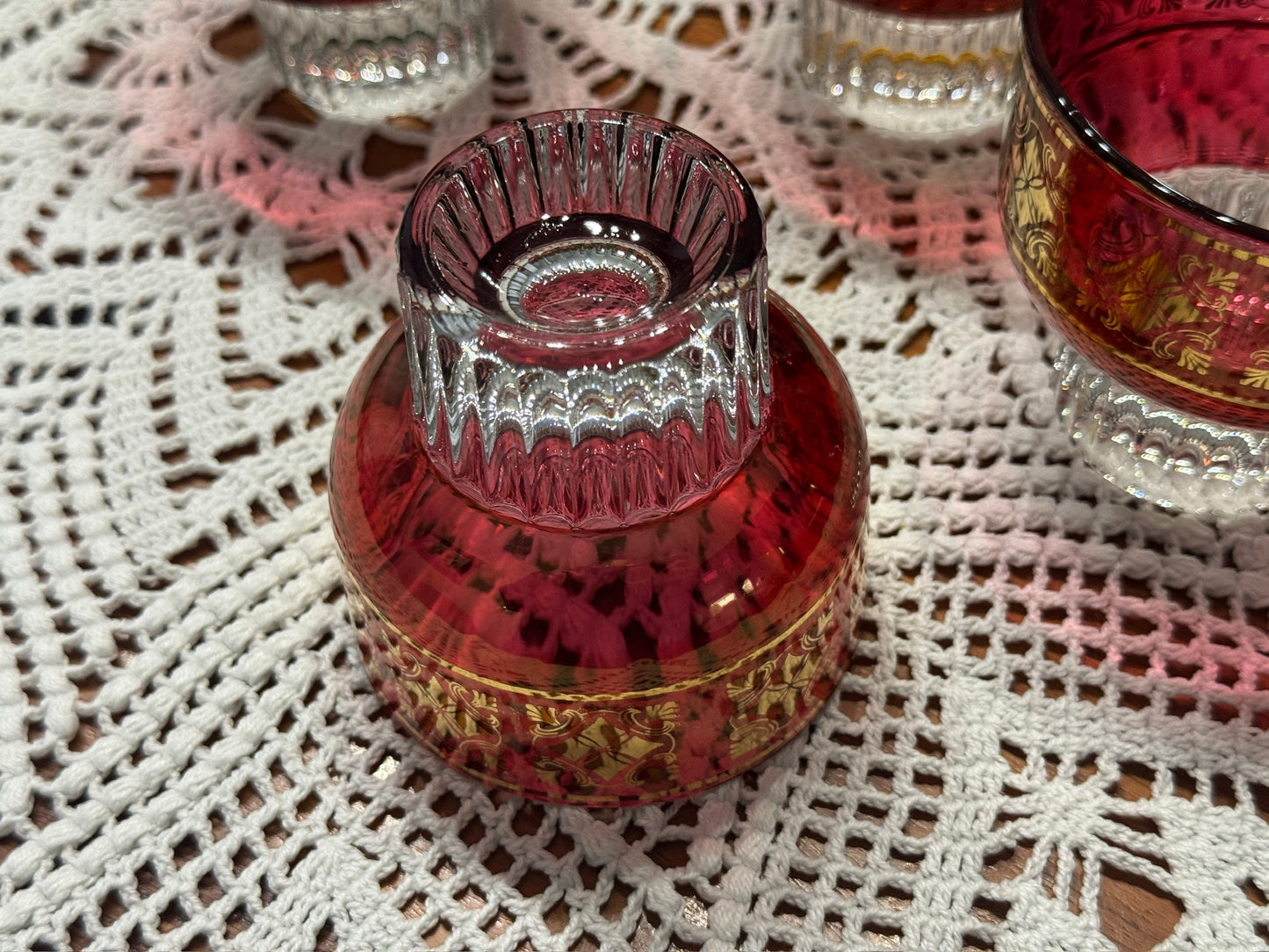 Cristallerie Italy Red Cocktail Glasses