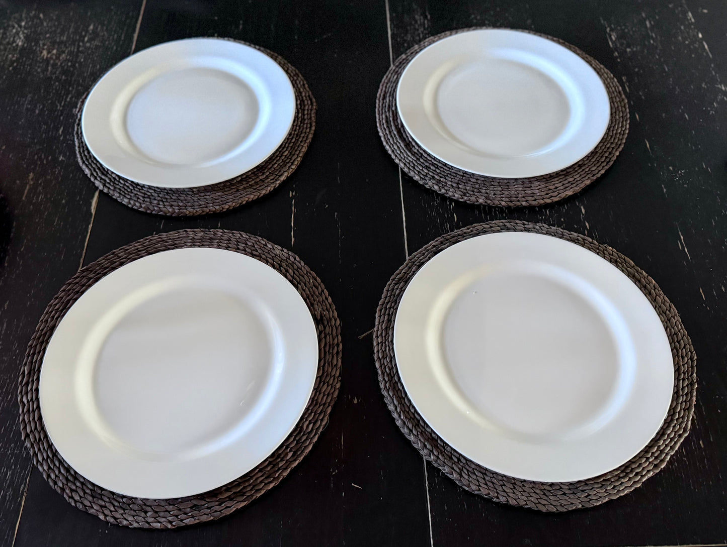 ARC France White Milk Glass Dinner Plates