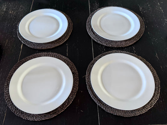ARC France White Milk Glass Dinner Plates