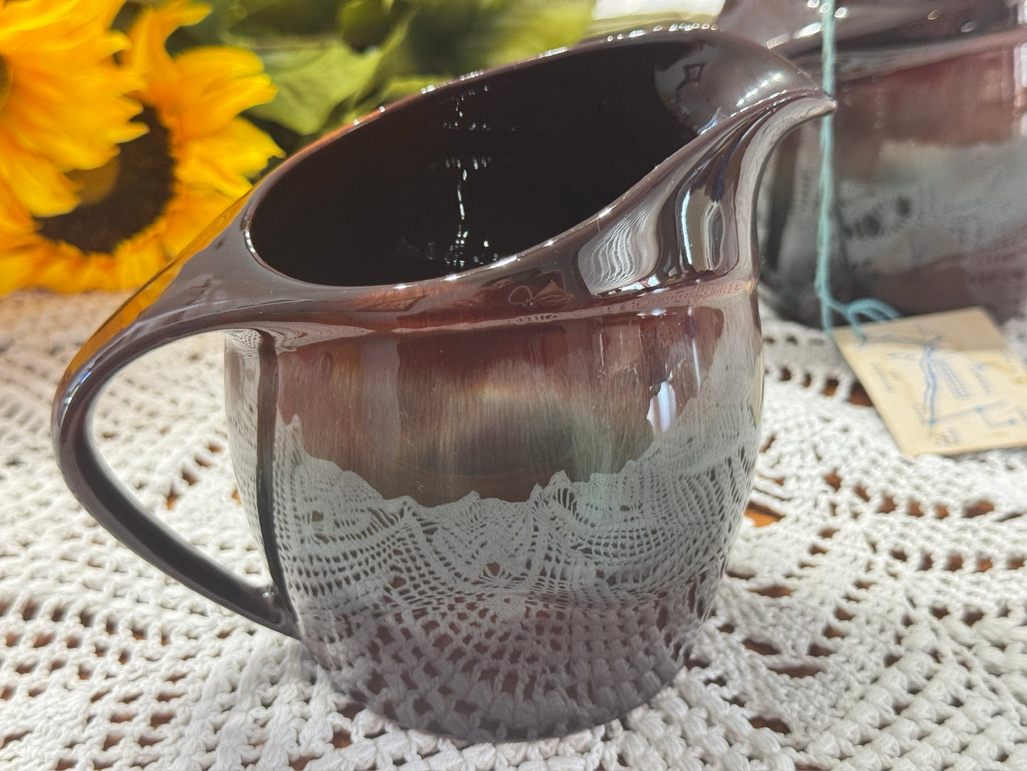 Canadian Ceramic Craft (CCC) Creamer & Sugar Drip Glaze Set