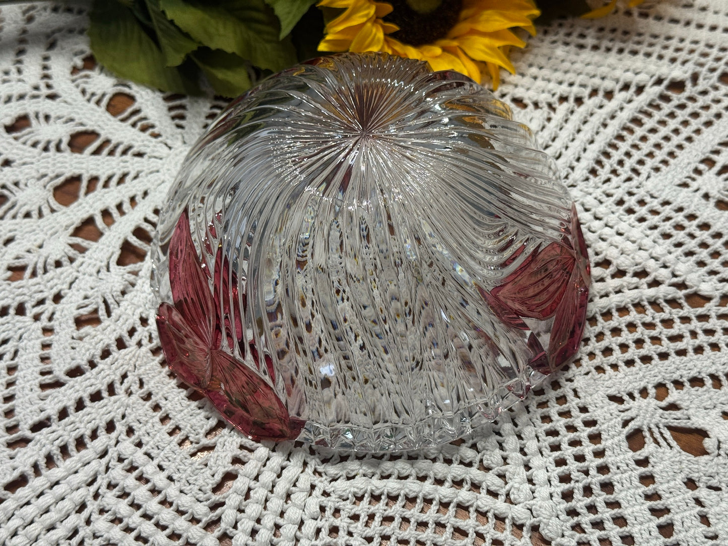 Vintage Cut Glass Covered Candy Dish