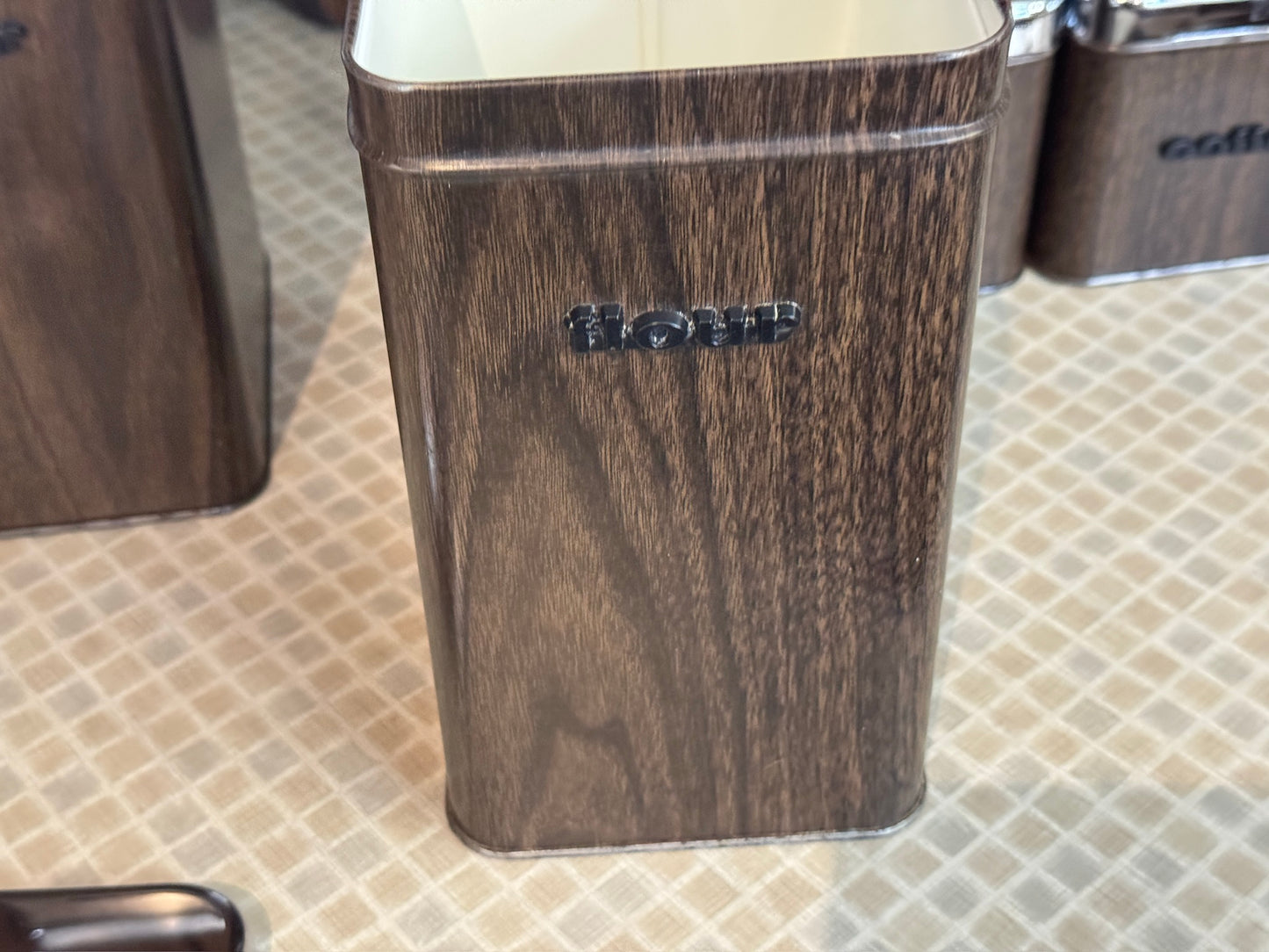 The Queen Line Faux Wood Grain Finish Canister Set